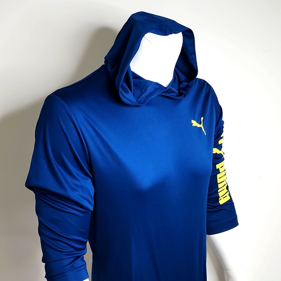 PUMA LONG SLEVES RASHGUARD GUARD, NAVY BLUE, MEDIUM WITH HODDIE SHIRT - Picture 3 of 10